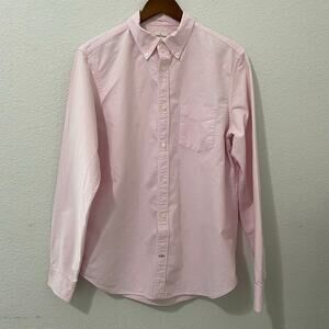 Gap Mens Button Down Shirt The Modern Oxford Light Pink Long Sleeve Size L*